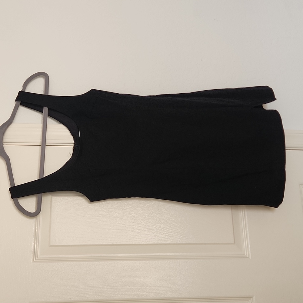 Mable Black Mini Off Center Slit Dress Sz Small